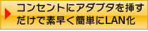 コンセントにアダプタを挿すだけで素早く簡単にLAN化